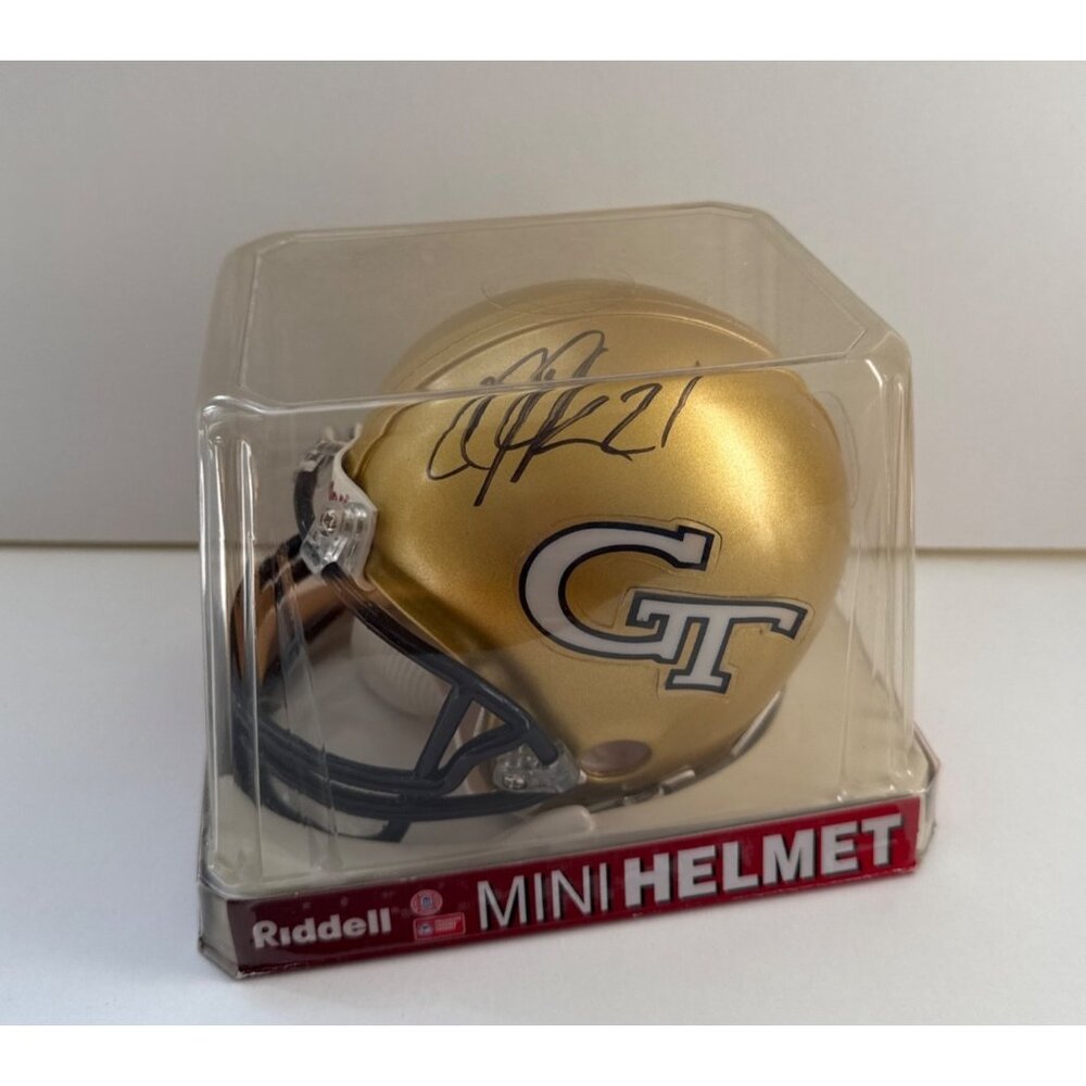 Calvin Johnson Signed Mini Helmet Georgia Tech Yellow Jackets Riddell JSA COA - Picture 5 of 10